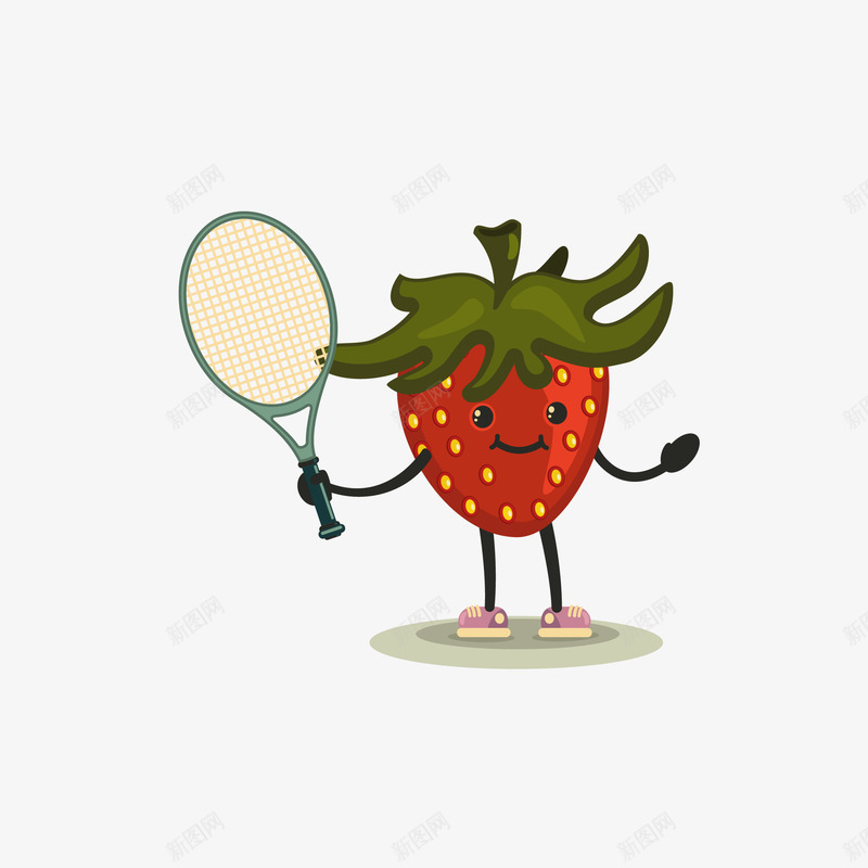 卡通打球草莓矢量图ai免抠素材_新图网 https://ixintu.com 卡通 卡通水果 卡通的 打球 拟人水果 水果 草莓 矢量图