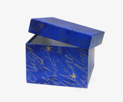 蓝色纸盒子蓝色礼物盒高清图片