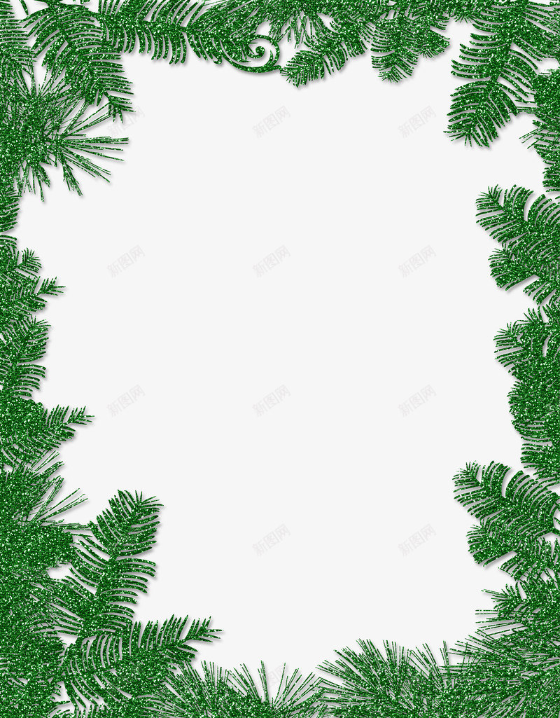 绿色松树圣诞装饰边框png免抠素材_新图网 https://ixintu.com 圣诞 松树 绿色 装饰 边框