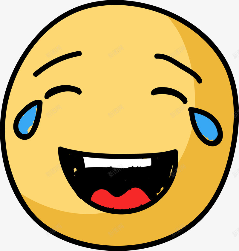 笑哭表情图标png_新图网 https://ixintu.com emoji 卡通手绘 大黄脸 笑哭 表情 表情包