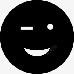 山楂Emoji填补牙齿眨眼表情的脸黑图标高清图片