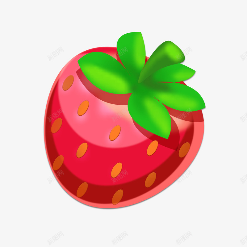 红色草莓元素png免抠素材_新图网 https://ixintu.com 卡通 卡通草莓 草莓 贴图