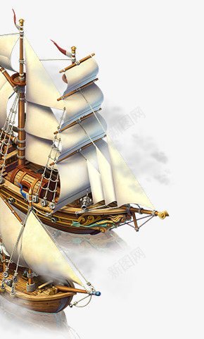 卡通游戏帆船装饰png免抠素材_新图网 https://ixintu.com 卡通 帆船 游戏 装饰
