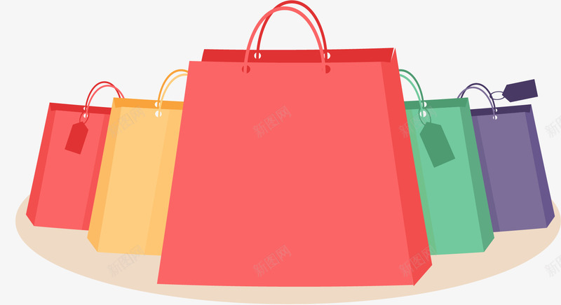 购物袋图案矢量图图标ai_新图网 https://ixintu.com 促销 图标 打折 淘宝 购物 矢量图