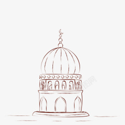 伊斯兰手绘城堡素材