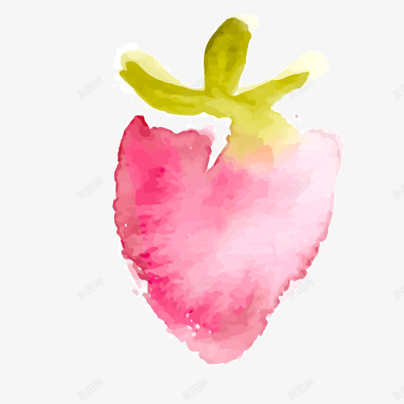 水彩绘红色草莓png免抠素材_新图网 https://ixintu.com 卡通水果 水彩绘 红色水果 红色草莓 背景装饰