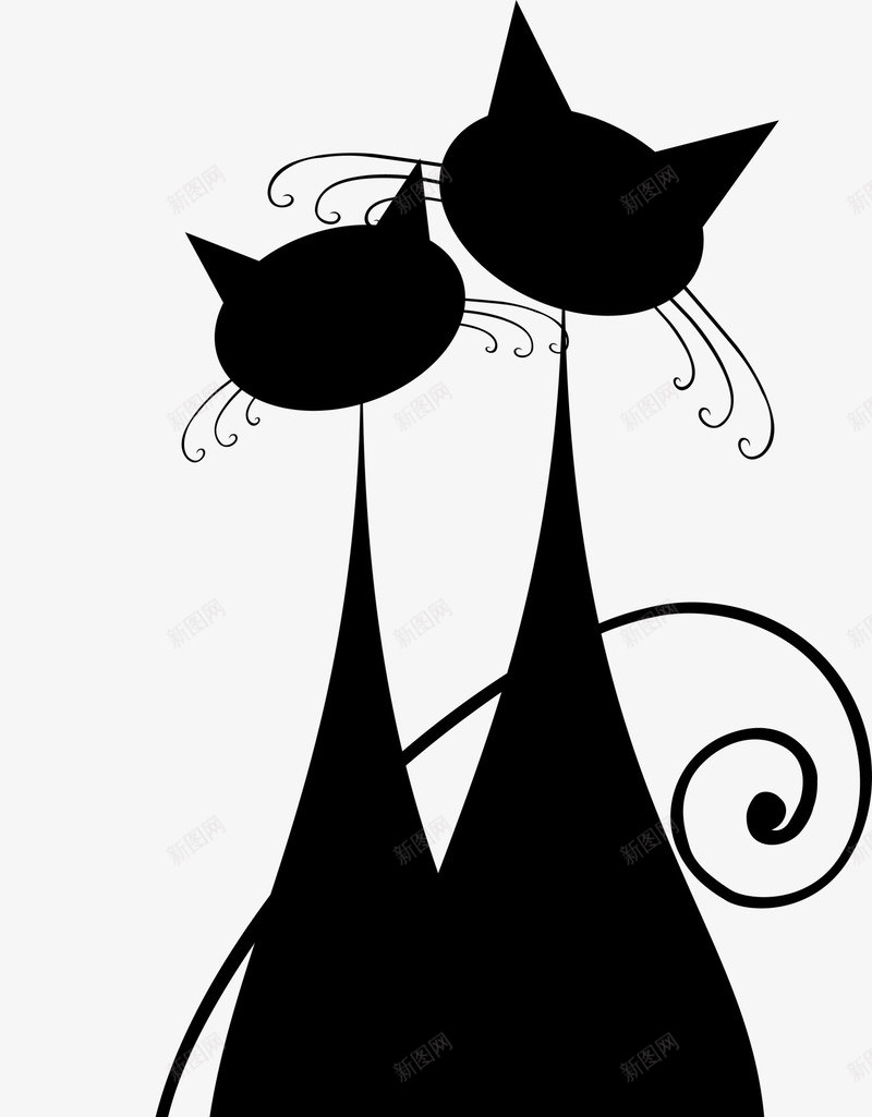 黑色猫咪背影图标png_新图网 https://ixintu.com 可爱猫咪 爱情 爱没有距离 猫咪背影 蹲坐 黑色尾巴 黑色猫咪