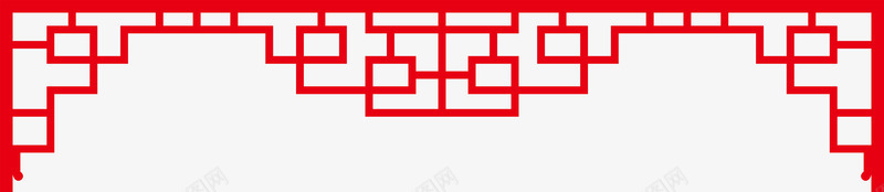 边框png免抠素材_新图网 https://ixintu.com 中国风 中式边框 红色 边角装饰 门窗纹样