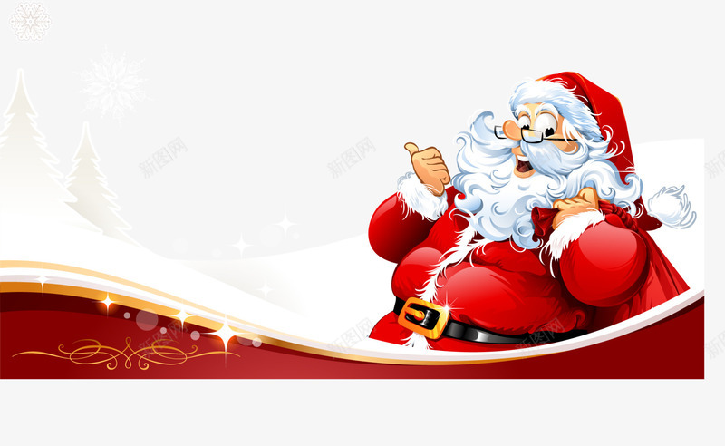红色圣诞老人曲线标志png免抠素材_新图网 https://ixintu.com Christmas Merry 圣诞快乐 圣诞老人 圣诞节 曲线框架 装饰图案