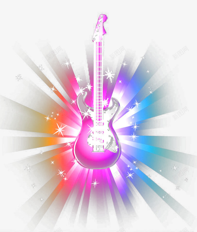 吉他png免抠素材_新图网 https://ixintu.com 乐器 光效 光晕 光束 光线 创意 创意背景 动感飞舞 吉他 吉他社海报 抽丝 抽象 炫光 炫幻 炫酷 炫酷吉他 科技 色彩 蓝光 虚化