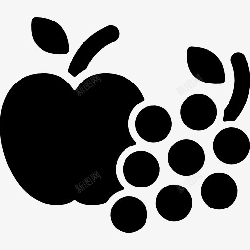 苹果和葡萄图标png_新图网 https://ixintu.com 健康食品 桃 水果 食品