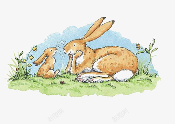 兔子png免抠素材_新图网 https://ixintu.com q版兔子 兔子妈妈 兔子宝宝 创意动物插画 卡通兔子 手绘兔子