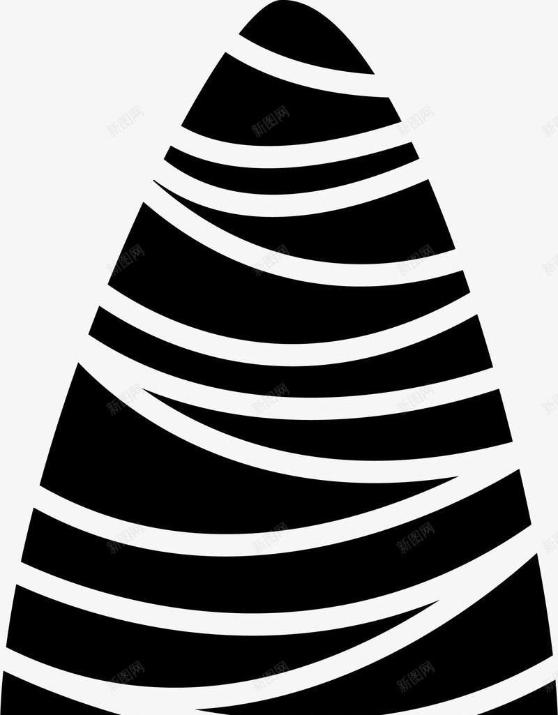 带装饰线的圣诞树图标png_新图网 https://ixintu.com png图片 png图片素材 免费png素材 卡通 圣诞节 白色 黑色
