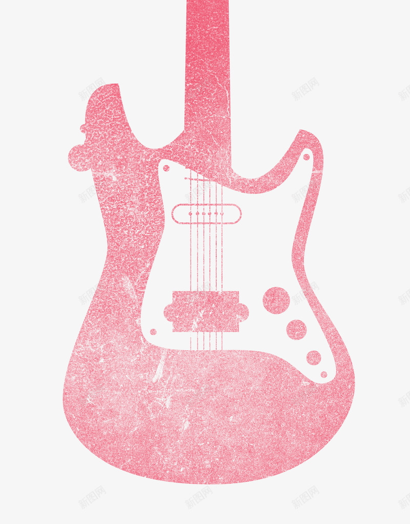 粉色个性吉他psd免抠素材_新图网 https://ixintu.com 个性吉他 娱乐 粉色吉他 音乐