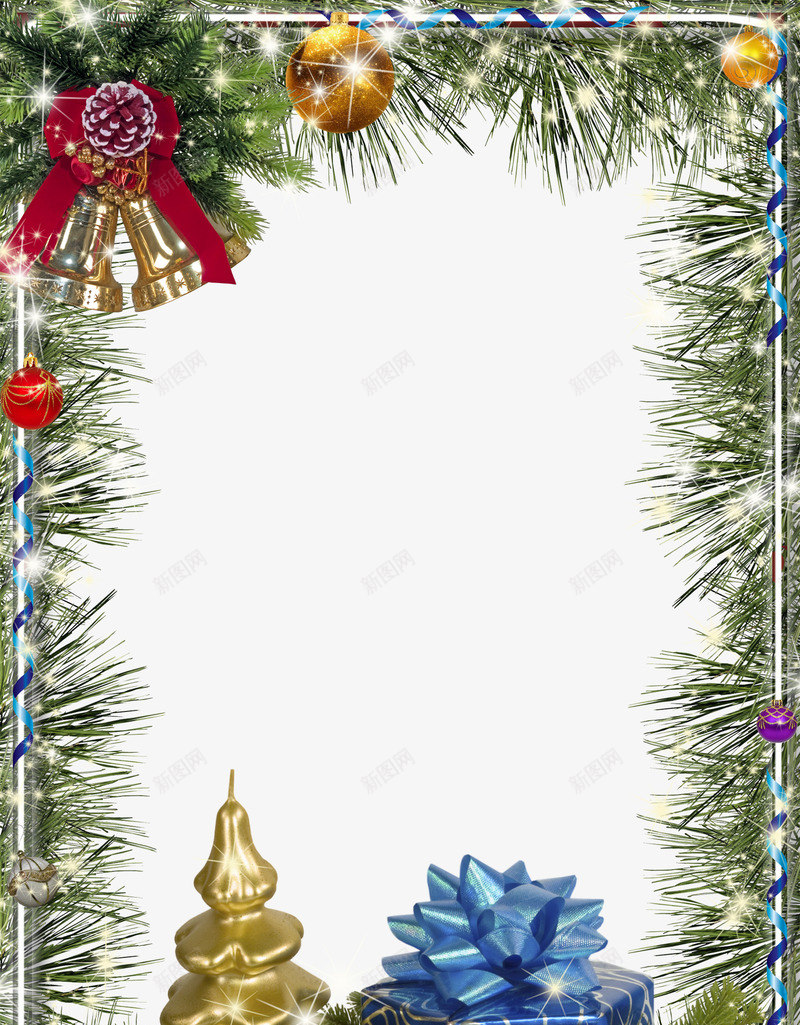 圣诞框架平面png免抠素材_新图网 https://ixintu.com 圣诞背景 底纹边框 边框相框