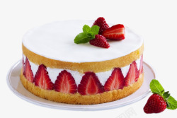 草莓夹心蛋糕素材