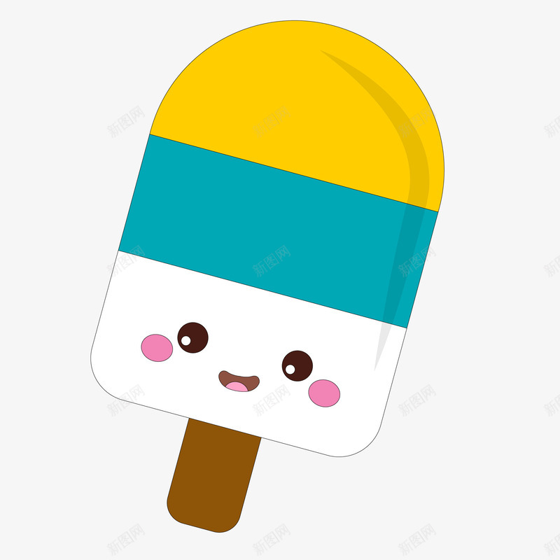 可爱夏季雪糕卡片png免抠素材_新图网 https://ixintu.com 冰棒 冰淇淋 卡通 扁平化 雪糕 食物