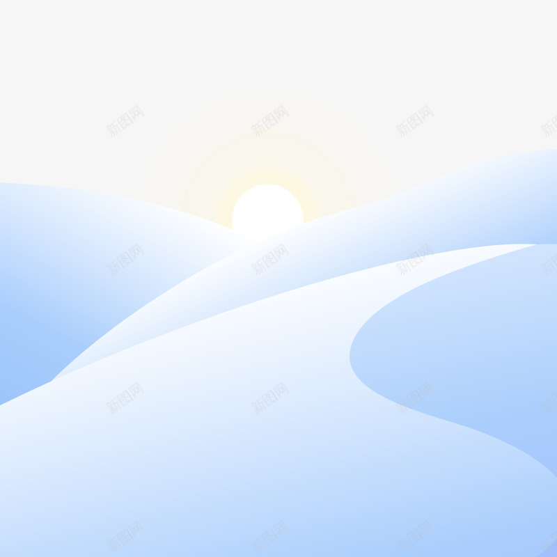 白色创意圆弧雪地元素矢量图ai免抠素材_新图网 https://ixintu.com 光芒 创意 卡通插画 发光 天气 白色 起伏 雪地 矢量图