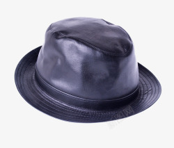 老式帽子黑色旧式皮革帽高清图片
