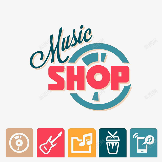 乐队logo图标png_新图网 https://ixintu.com 乐队logo 家庭 彩色乐队logo 标志 标识 音符