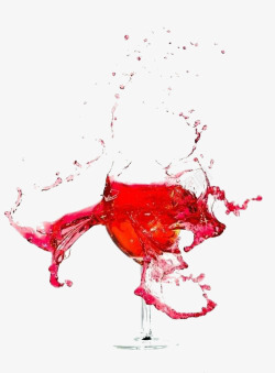 喷溅红酒破碎的酒杯飞溅的红酒高清图片