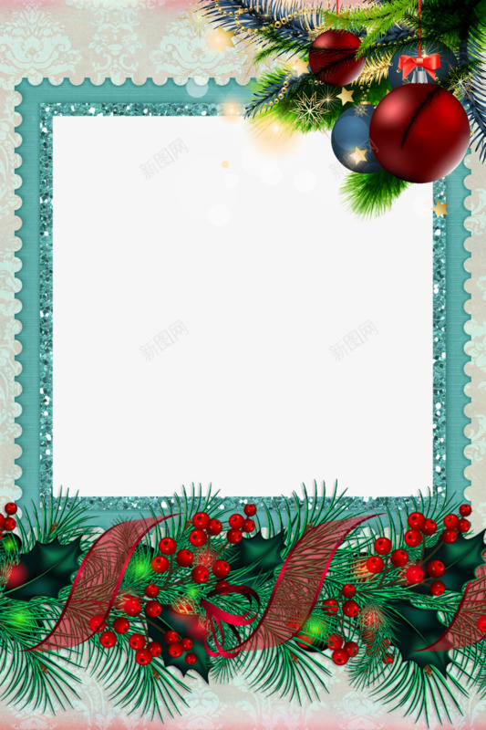 圣诞卡片相框png免抠素材_新图网 https://ixintu.com 卡片 卡通手绘 圣诞素材 相框边框