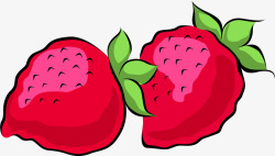 手绘可爱卡通水果插图红色草莓素材