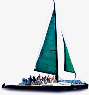 绿色多人帆船png免抠素材_新图网 https://ixintu.com 多人 帆船 素材 绿色