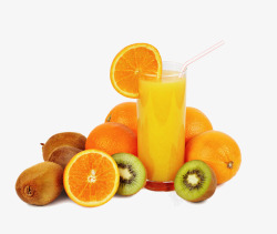 橙子猕猴桃等饮料素材