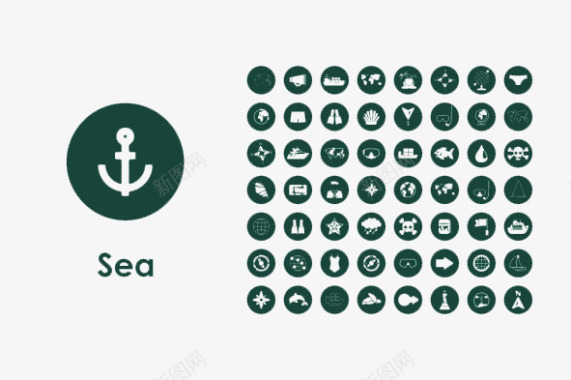 海洋时尚简约网络图标图标