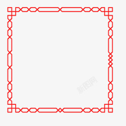 红色浮雕中国风浮雕立体红色简约正方形边高清图片