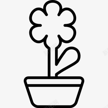 盆栽植物与花的盆栽概述图标图标