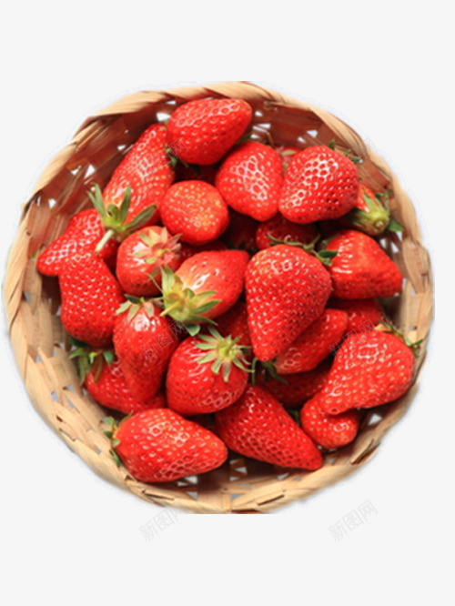 一篮子的草莓png免抠素材_新图网 https://ixintu.com 产品实物 好吃的草莓 甜甜的草莓 红红的草莓