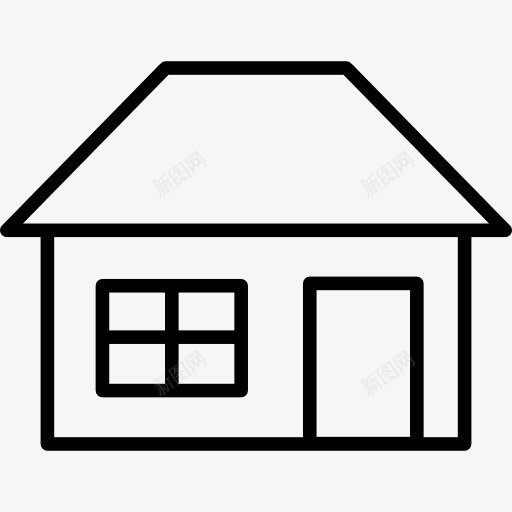 小房子图标png_新图网 https://ixintu.com 家居 屋顶 建筑 房子 窗口建设 门