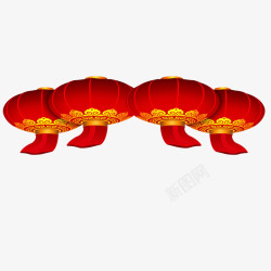 红色中国风节日灯笼装饰素材