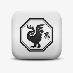 rooster不光滑的白色的广场图标文化中国高清图片