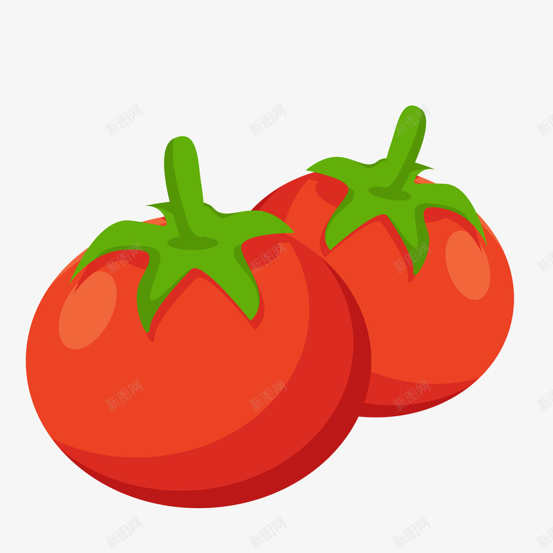 卡通红色的西红柿矢量图ai免抠素材_新图网 https://ixintu.com 厨房 植物 水果 蔬菜 西红柿 食材 食物 矢量图