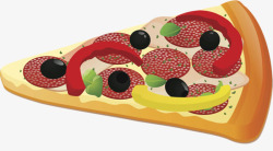 卡通美食草莓夏威夷披萨素材