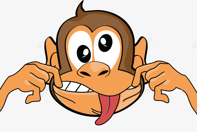 愚人节搞怪表情png免抠素材_新图网 https://ixintu.com 卡通 猴子 耍猴 表情包 鬼脸