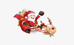 圣诞节马车驾着马车的圣诞老人高清图片