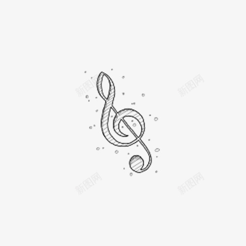 音乐符号png免抠素材_新图网 https://ixintu.com 声音 平面 白描 符号 音乐 音符 音调