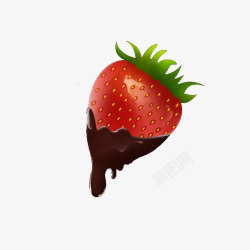 粘巧克力酱的草莓素材