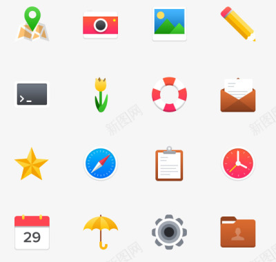 手机界面UI图标彩色icon图标