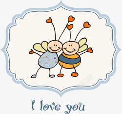 爱人卡片蜜蜂小情侣高清图片