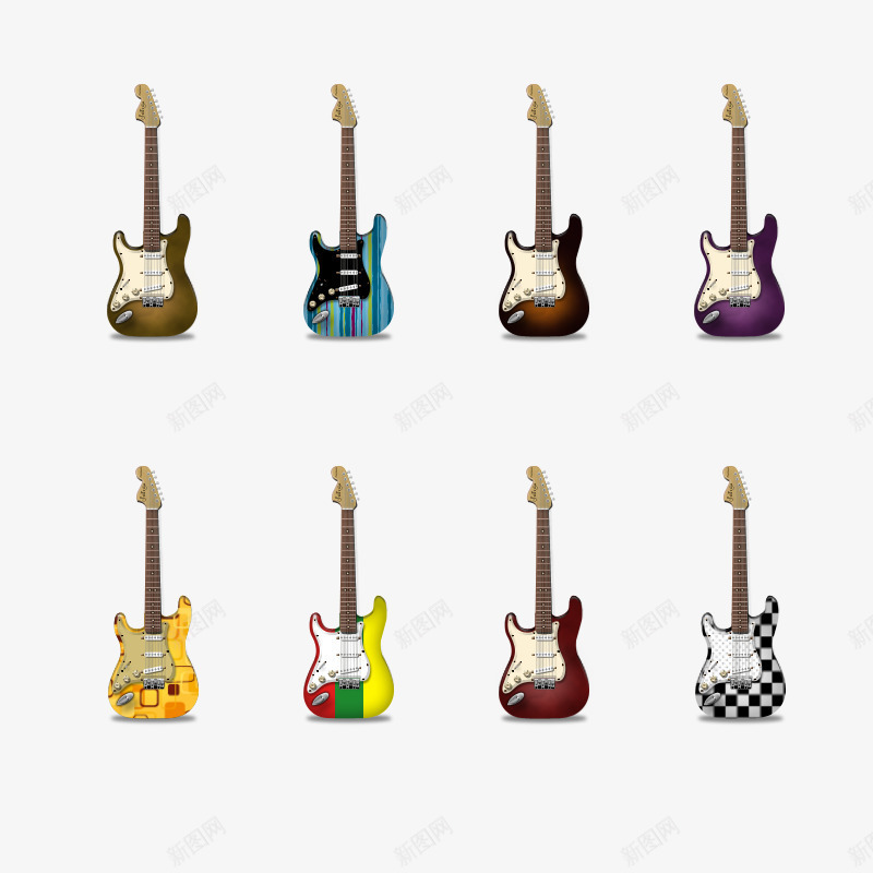 彩色吉他图标psd_新图网 https://ixintu.com 吉他图标 图标 多彩吉他 新图网