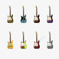 新图彩色吉他图标高清图片