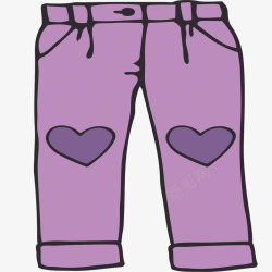 紫色儿童休闲裤素材