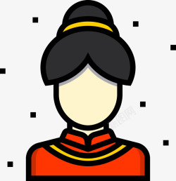 旗袍icon穿旗袍的新娘矢量图图标高清图片