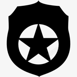 象征安全安全徽章与fivepointed明星图标高清图片