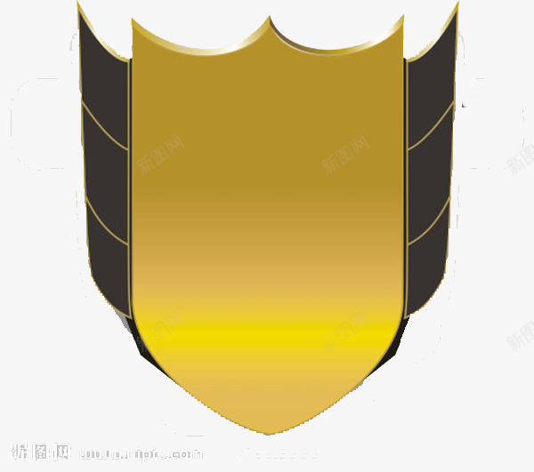 暗金盾牌图标png_新图网 https://ixintu.com logo 保驾护航 盾牌 金色 黑色